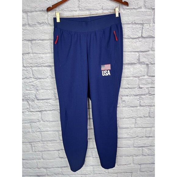 ADIDAS Women's Navy Team USA Track Pants Medium - Picture 1 of 6